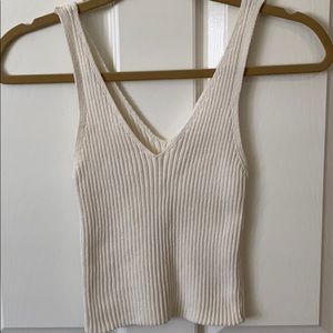 Ribbed Cream Tank Top